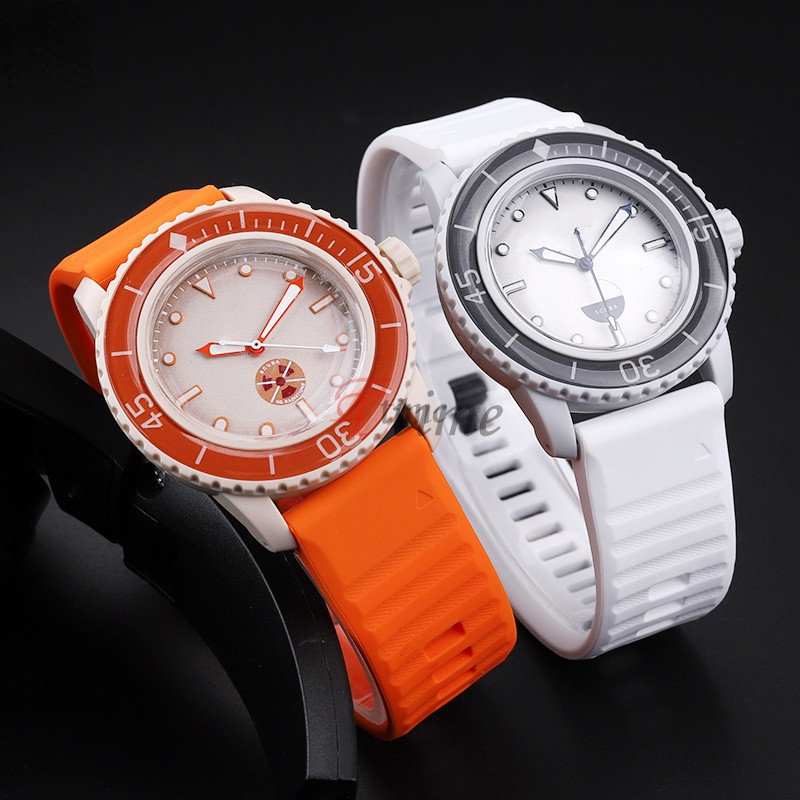 สายนาฬิกาข้อมือซิลิโคน แบบนิ่ม 22 มม. สําหรับ Blancpain X Swatch Fifty Fathoms