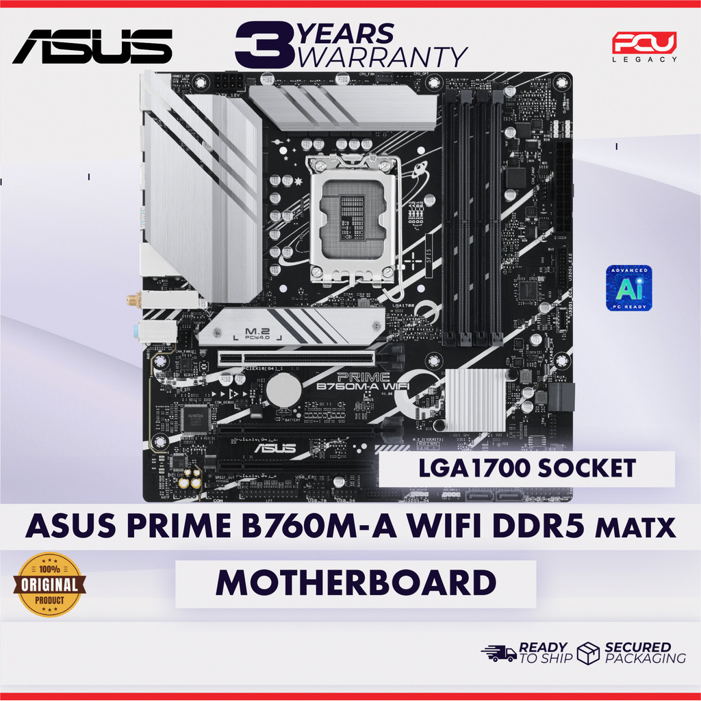 ASUS PRIME B760M-A WIFI DDR5 MATX LGA1700 MOTHERBOARD