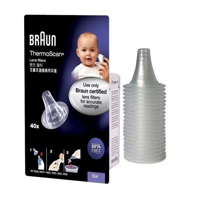 Braun Genuine ThermoScan Thermometer Probe Lens Filters Ear Cover Cap 40 Filter / 1 BOX