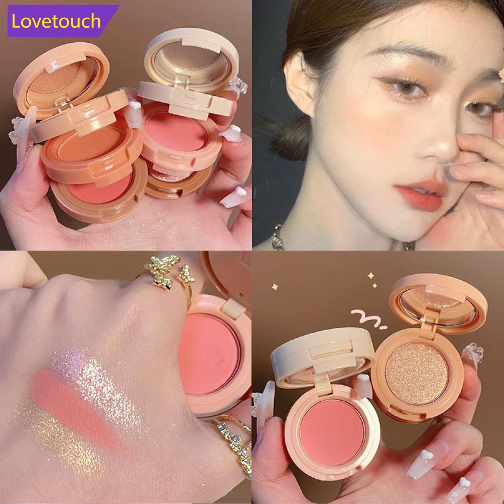 LOVETOUCH 3 สี Highlight Rouge Blusher แต่งหน้า Palette Pearlescent Face Glitter Blush Face แต่งหน้า