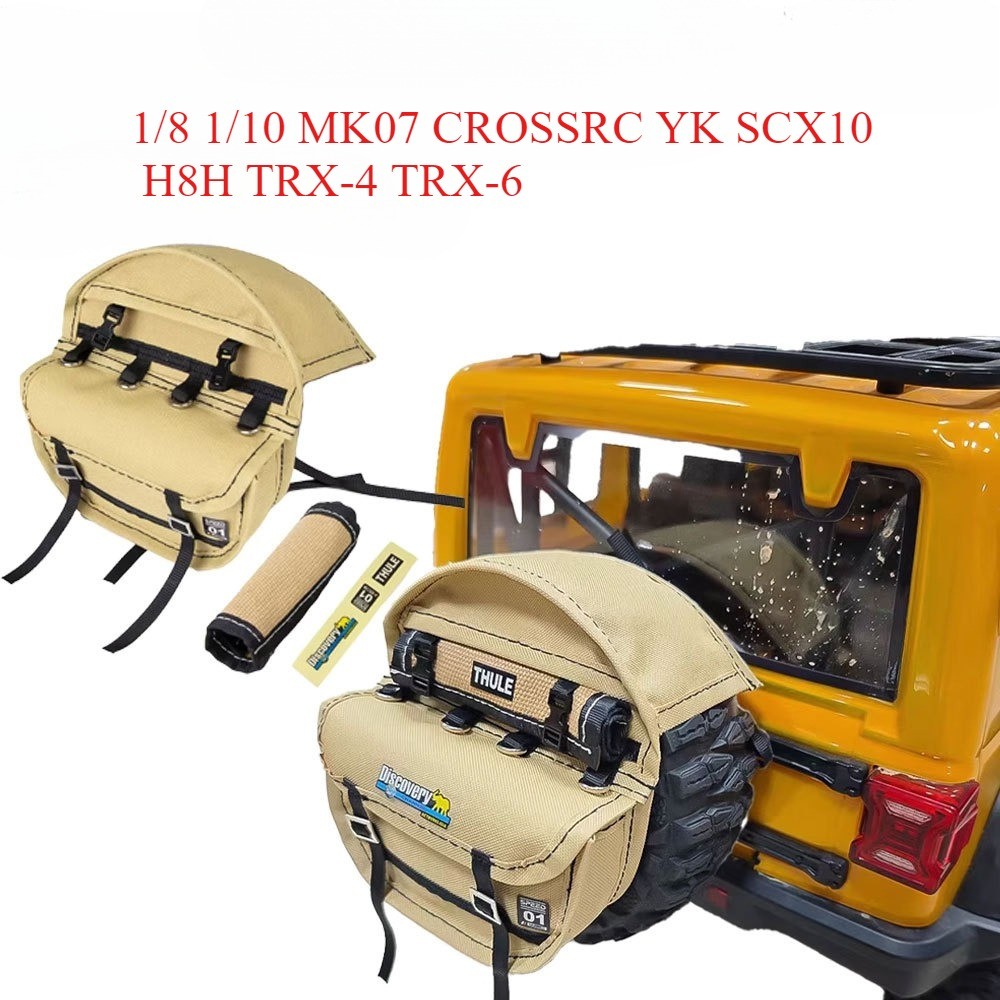 1/10 & 1/8 จําลองอารมณ์อะไหล่ยางตกแต่งกระเป๋าเป้สะพายหลังสําหรับ MK07, CROSSRC, YIKONG, SCX10, H8H ฯ
