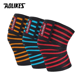 AOLIKES สายรัดกล้ามเนื้อน่องและเข่า ขนาด 180*8 ซม. พันได้ยืดหยุ่น สินค้าสำหรับการฝึกฝนฟิตเนส เช่น การยกน้ำหนักและการทำสควอท