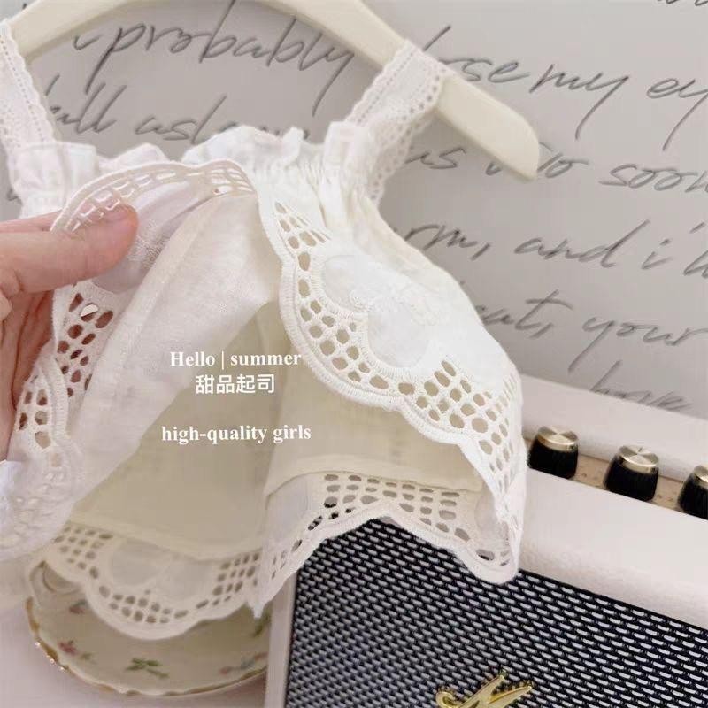 พร้อมส่งค่ะ ชุดเซ็ต 3ชิ้น เด็กผู้หญิง กระโปรงสีแดง/เสื้อสายเดี่ยวสีขาว/ผ้าคลุมหัวสีแดง BEER3 - รูปที่ 5