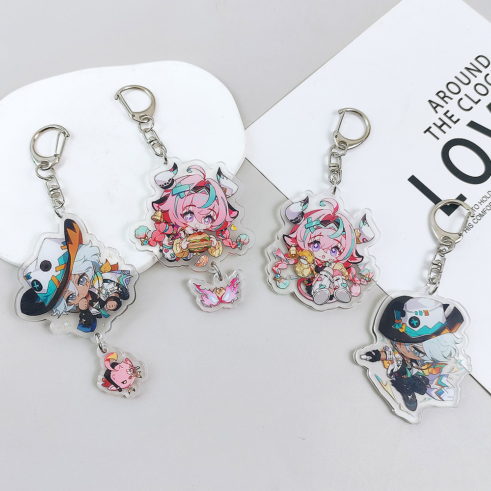 เกม Genshin Impact พวงกุญแจ Escoffier Varesa Ifa อะนิเมะตัวอักษรอะคริลิคพวงกุญแจนักเรียนกระเป๋าเป้สะ