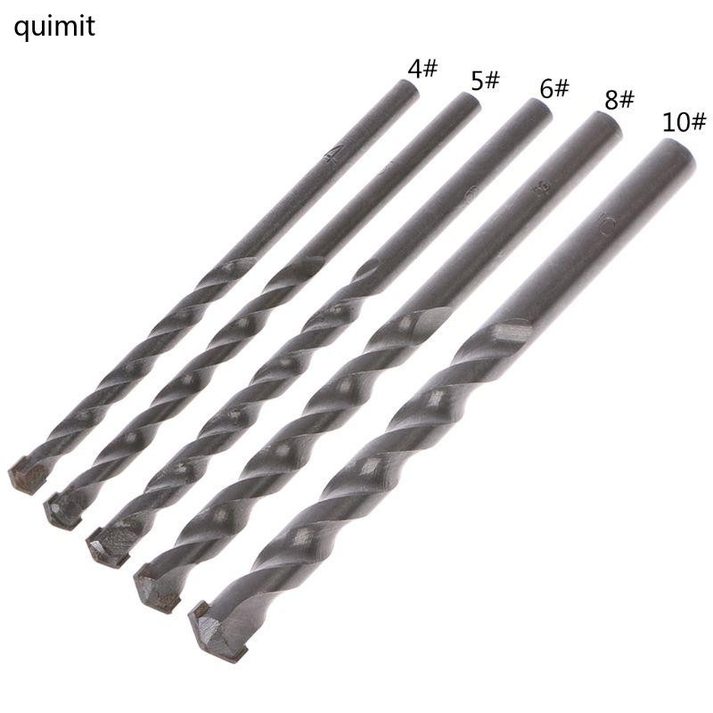 QUIM ดอกสว่านคาร์ไบด์ Masonry Tipped คอนกรีตเจาะ 4 5 6 8 10mm Power f