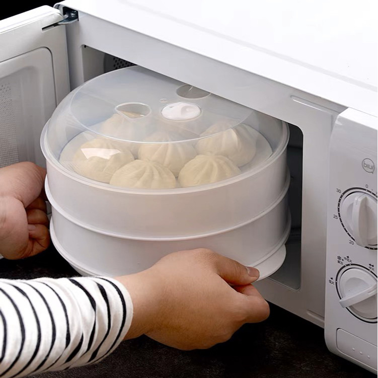 VNICE กล่องอุ่นอาหารในไมโครเวฟ ชามนึ่งอาหาร ภาชนะสำหรับนึ่ง ไมโครเวฟ ทนต่อความร้อน สะดวกต่อการใช้งาน