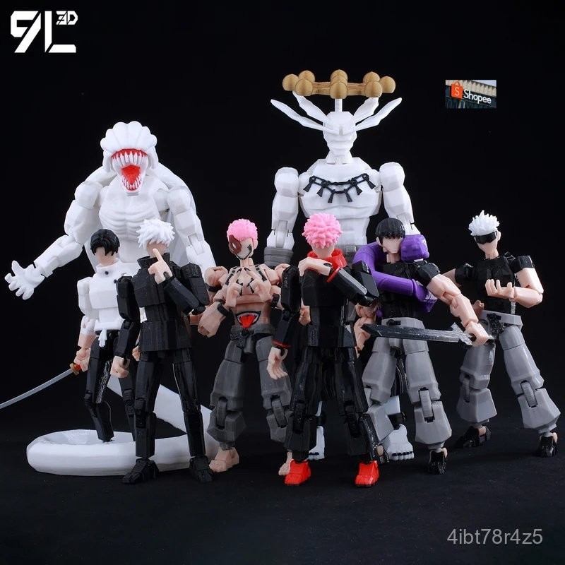 9L3D ฟิกเกอร์ Kaisen Mahoraga ขนาด 9L3D พิมพ์แบบกำหนดเอง Dummy13 Lucky13 ที่สามารถขยับได้หลายข้อต่อ One Piec