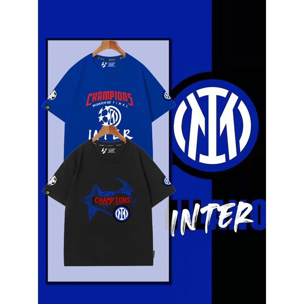 2025 Inter Milan Champions League Victory Commemorative Short sleeved T-shirt for Inter Milan Footba
