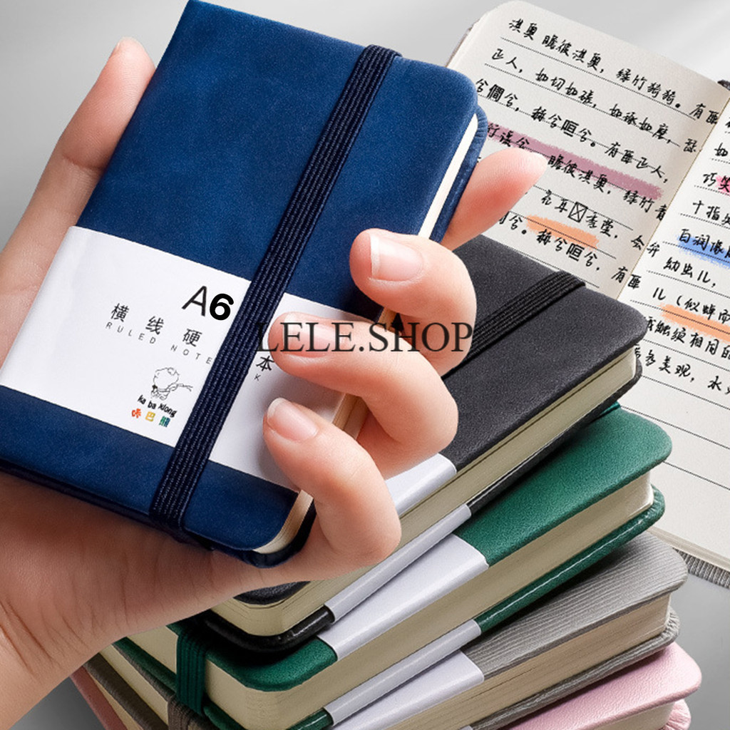 สมุดโน๊ต ปกหนัง ขนาด A6/A5 มีสายรัด มีเส้น 192 หน้า จดบันทึก  จดโน๊ต เขียนไดอารี่ (ไม่แถมปากกา )พร้อมส่ง