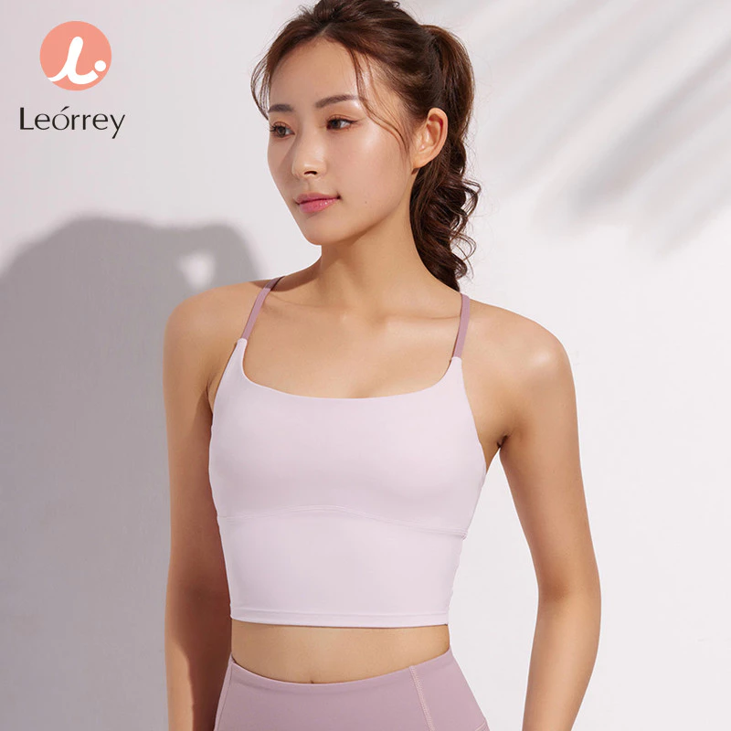 Leorrey เสื้อชั้นในฟิตเนสโยคะ สายเดี่ยวไขว้หลัง เสริมฟองน้ำ thumbnail 9