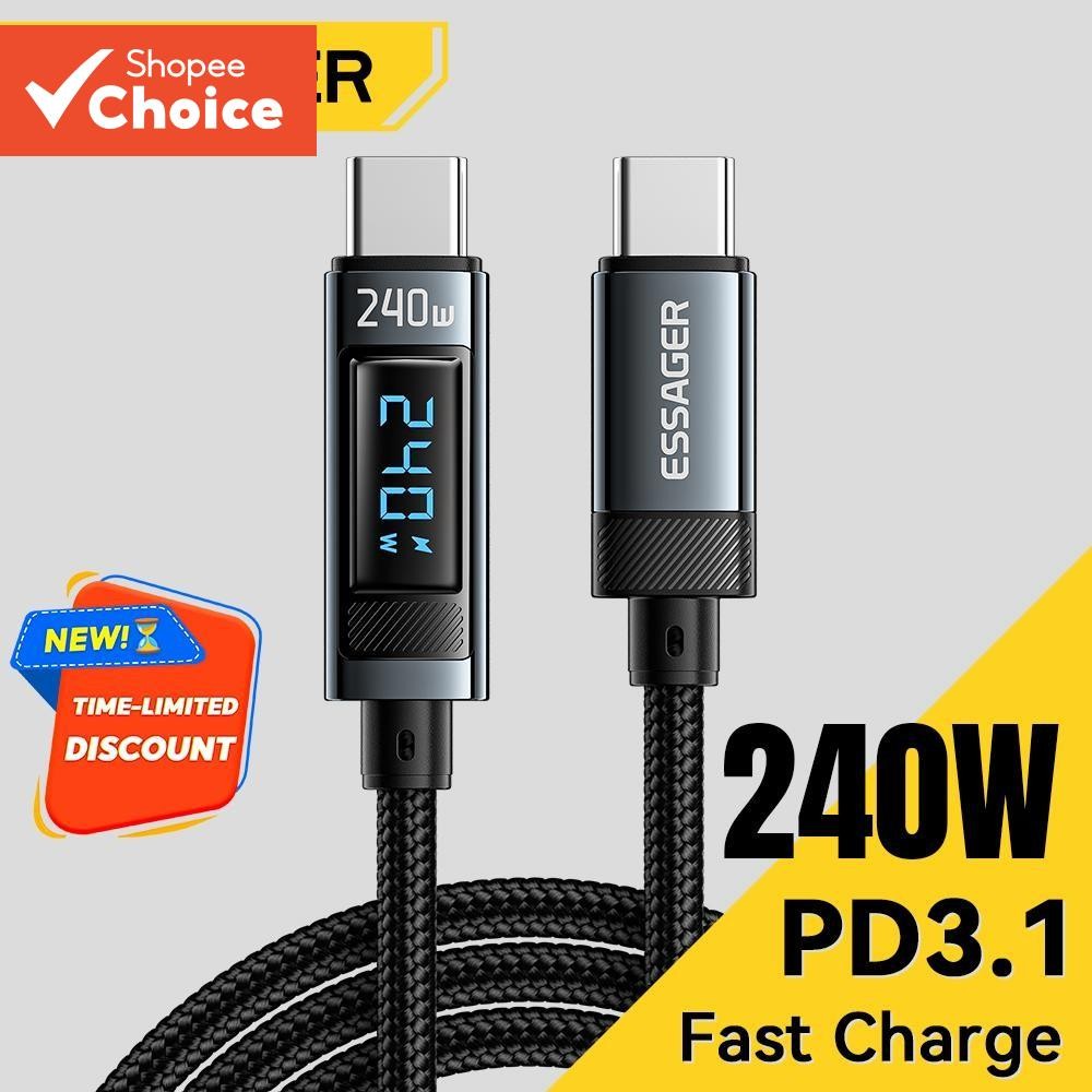 240W สาย USB Type C ถึง USB C 100W PD สายชาร์จเร็วสําหรับ iPhone 15 Pro Max macbook Pro