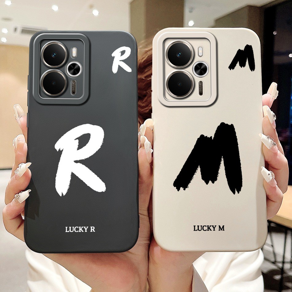 สําหรับRealme 14 14T 2025 Luckyตัวอักษรเริ่มต้นเคสโทรศัพท์Realme14 5G 14Tเลนส์ป้องกันกรณีซิลิโคนอ่อนนุ่ม