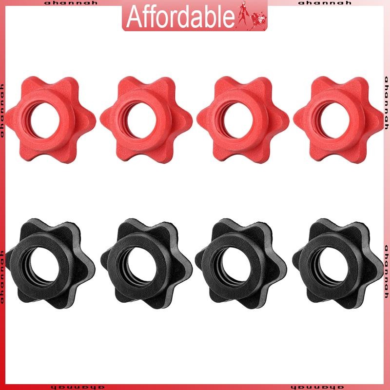 AH 4x Barbell Bar Anti-Slip Spin Lock Collar Screw สําหรับยกน้ําหนัก