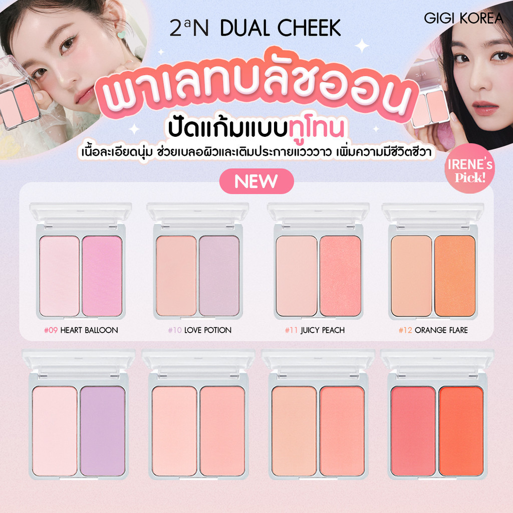 +- ✅. ถูกที่สุด ของแท้ 2aN DUAL CHEEK 9 g. บลัชออนทูโทน