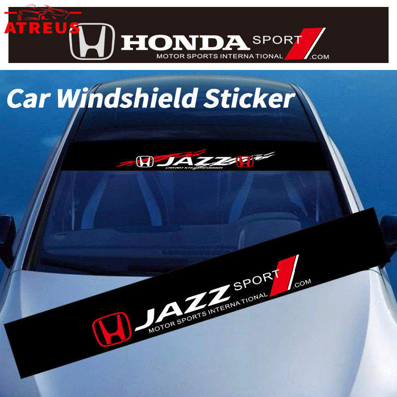 สติ๊กเกอร์บังแดด ติดรถยนต์ กันน้ํา สําหรับ Honda Jazz ติดกระจกหน้า-หลัง บังแดด กันร้อน อุปกรณ์ตกแต่งรถยนต์