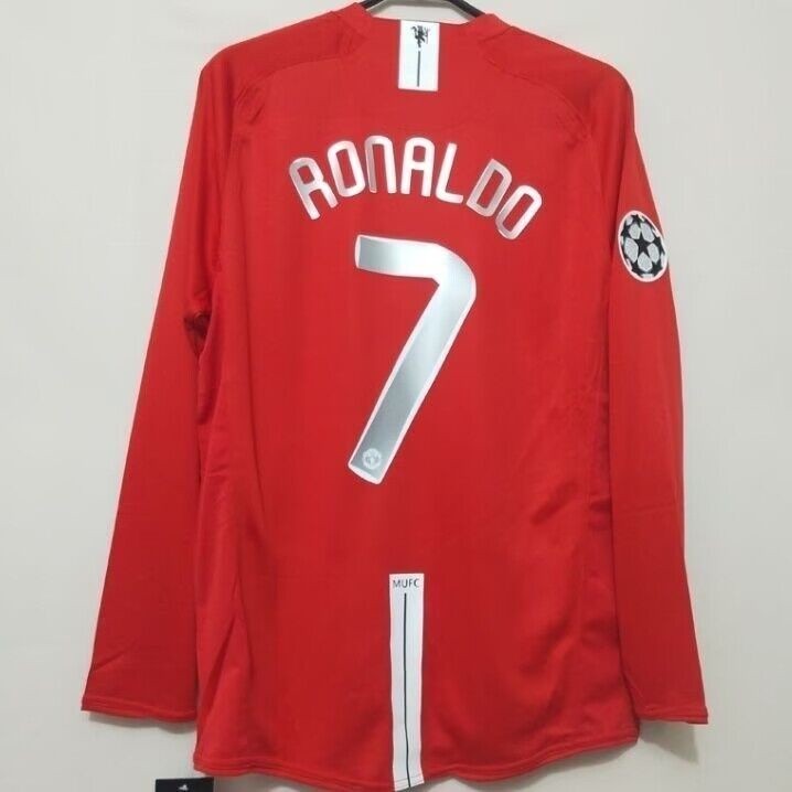 เสื้อฟุตบอลแมนเชสเตอร์ ยูไนเต็ด Ronaldo Rooney ปี 2007 - 2008 เสื้อแขนสั้นสำหรับผู้ใหญ่