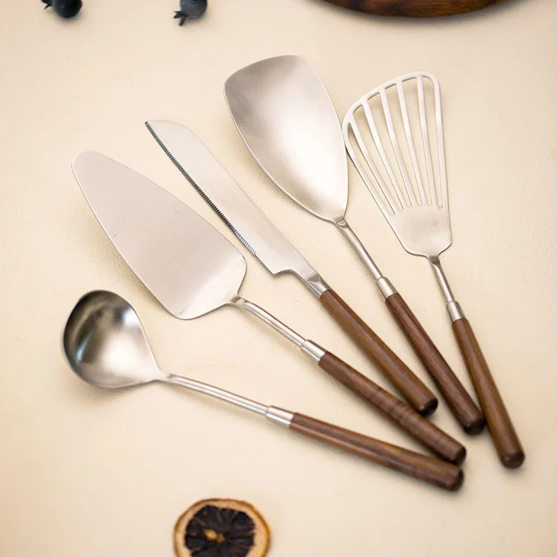 304 Stainless Steel Cooking Spoon Frying Spatula Walnut Cake Shovel Cake Spatula Knife Cooking Utens
