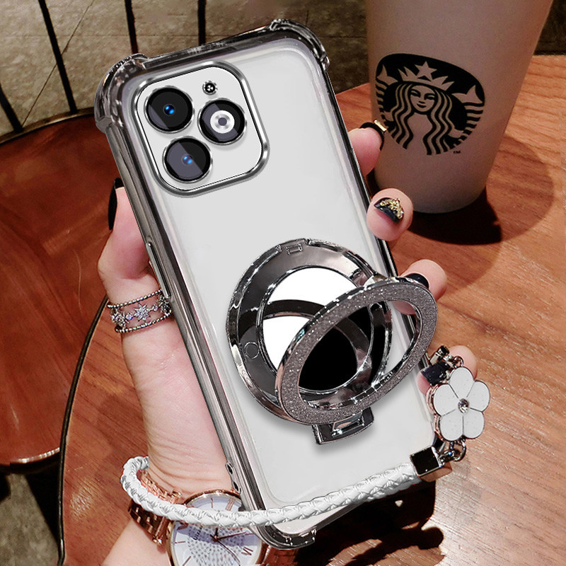 ปลอก ITEL A7O TECNO SPARK 10 TECNO SPARK 10C ที่ยึดกระจก TPU ป้องกันเลนส์ป้องกันป้องกันการตกสร้อยข้อ