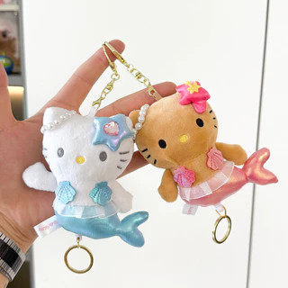 Sanrio Hello Kitty Mermaid Series Plushie ของเล่นน่ารัก KT พวงกุญแจตุ๊กตากระเป๋าจี้เด็กของขวัญ