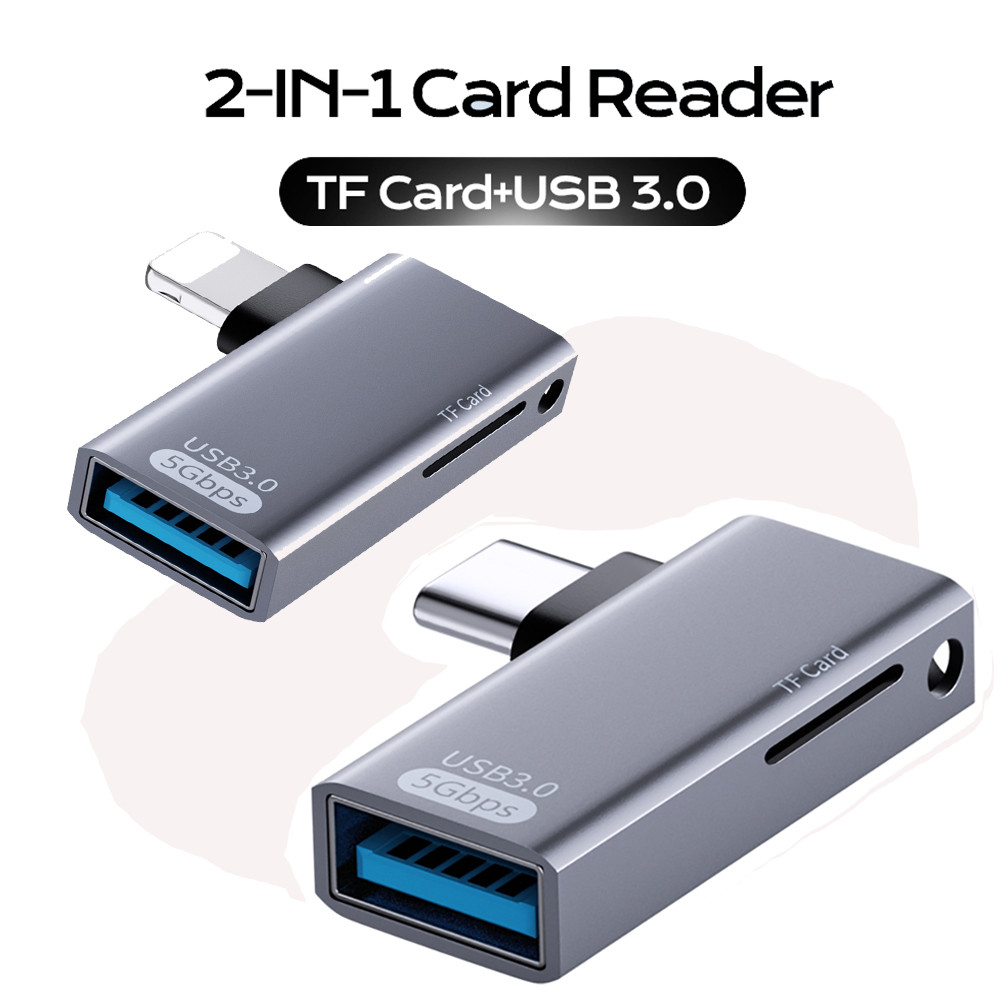 Twitch Multi Functional 2 in 1 Type-C/lOS ถึง USB 3.0 OTG อะแดปเตอร์ TF การ์ดหน่วยความจําสําหรับโทรศัพท์มือถือ PC แล็ปท็อปอุปกรณ์เสริม