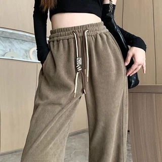 New Arrival กางเกงขายาว แฟชั่น กางเกงขายาวผ้าลูกฟูกสุดชิค 💕 เอวยางยืด ไม่มีกระเป๋าข้าง ทรงสวย ใส่ง่าย แมทช์ได้ทุกลุค ฟ