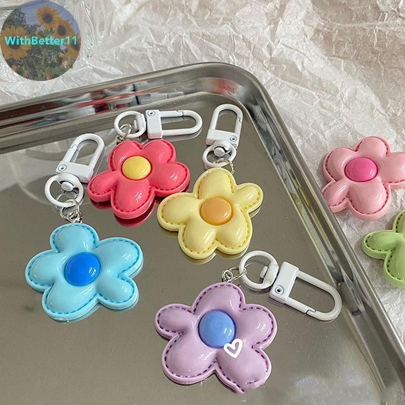 Better น่ารักสีดอกไม้จี้พวงกุญแจกระเป๋าหูฟังจี้ DIY อุปกรณ์เสริมกุญแจรถแหวนสีลูกกวาดพวงกุญแจเครื่องประดับตกแต่ง TH