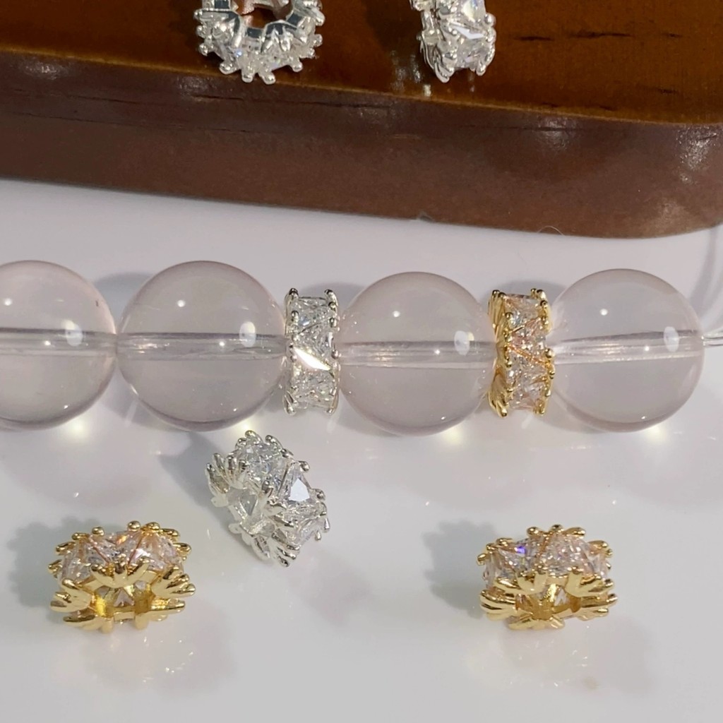 Spacer ลูกปัดสีการเก็บรักษา 18K สามเหลี่ยม diy