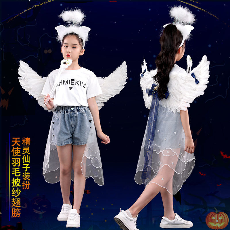 ขายร้อน # คอสเพลย์ปีกขนนกเทวดา Tongyu Hehe สำหรับคริสต์มาสและฮาโลวีน ชุดการแสดงเจ้าหญิงตกแต่งหลัง LX