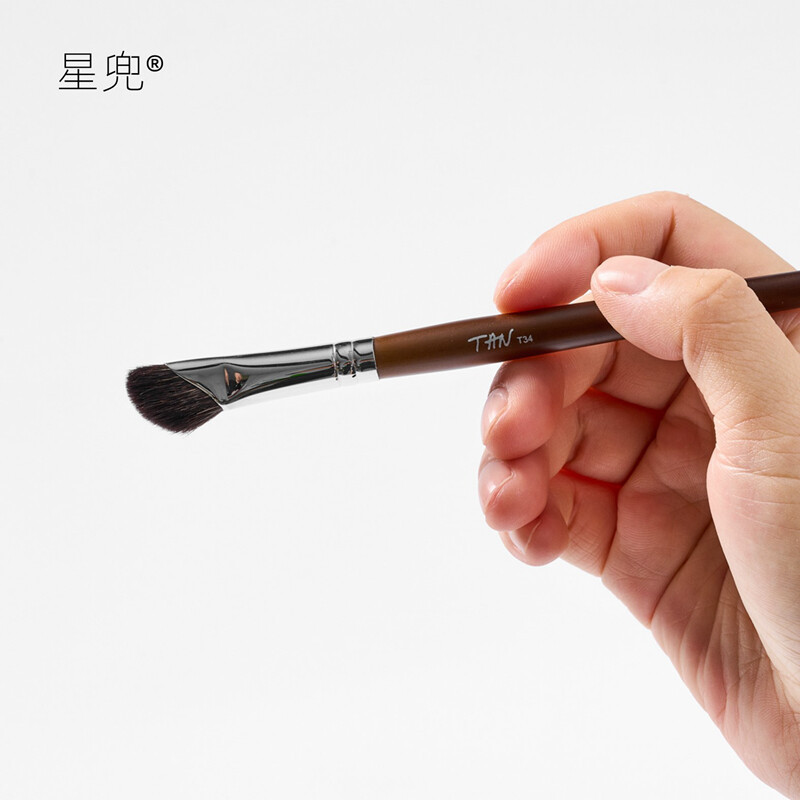XINGDOU คอนทัวร์แปรงขนสัตว์จมูกแปรงเอียงอายแชโดว์แปรงรอยเปื้อนแปรง