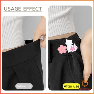Khummak ตะขอปรับเอวกางเกง กระโปรง หัวเข็ม ลายดอกไม้/แมว/กระต่ายน่ารัก 1 ชิ้น Waist buckle