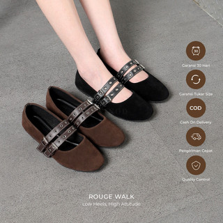 WINOD - Ivy Sepatu Flatshoes Wanita Mary Jane Suede