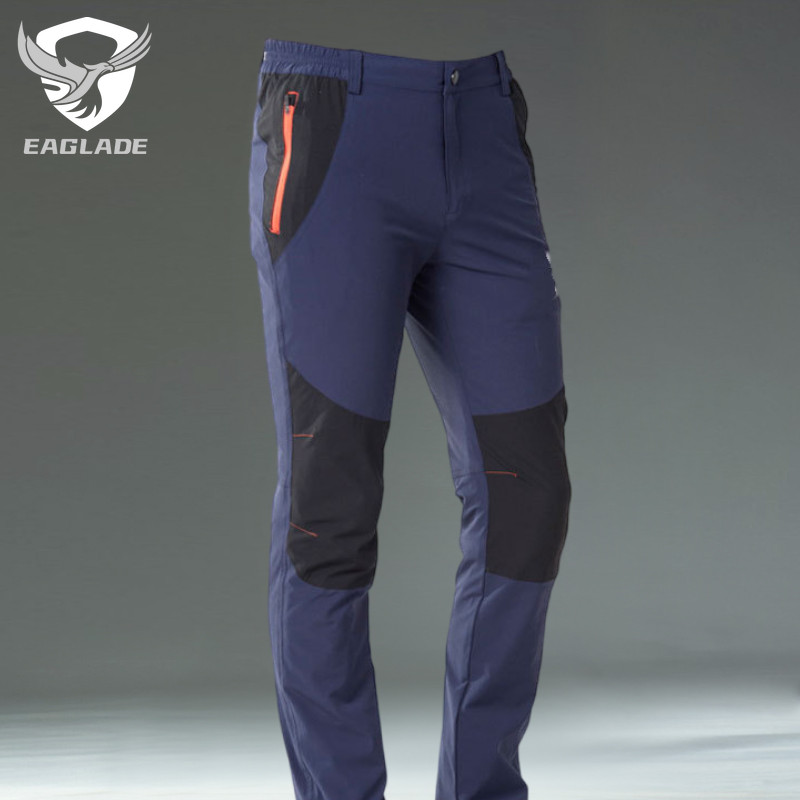 EAGLADE ยุทธวิธีCargo กางเกงเดินป่าขี่จักรยานตกปลาสำหรับผู้ชาย ยืดกันน้ำ breathable YGB6833 สีฟ้า + 