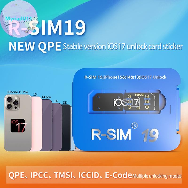 MyriadU R-SIM19 ใหม่ QPE Stable IOS17 Release Card สําหรับช่วงเต็ม 6-17 ปลดล็อค TH