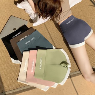 กางเกงขาสั้นเลกกิ้งฤดูร้อน กางเกงนิรภัยเอวสูง สามจุด ไม่มีกา…