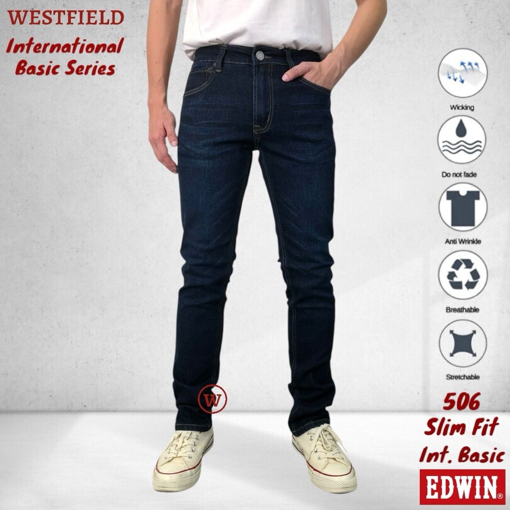 EDWIN Mens 506 Stretchable Dk Blue Slim Fit Jeans ( 7706 2851 ) Seluar Jeans