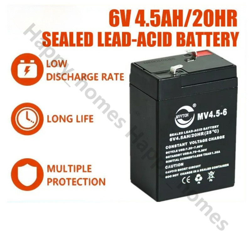 Battery 6v 4.5AH สามารถใส่แทน 6v4.5ahได้ แบตเตอรรี่สำรอง แบตเตอรี่ทดแทนสำหรับรถเด็กเล่น แบตเตอรี่แห้ง