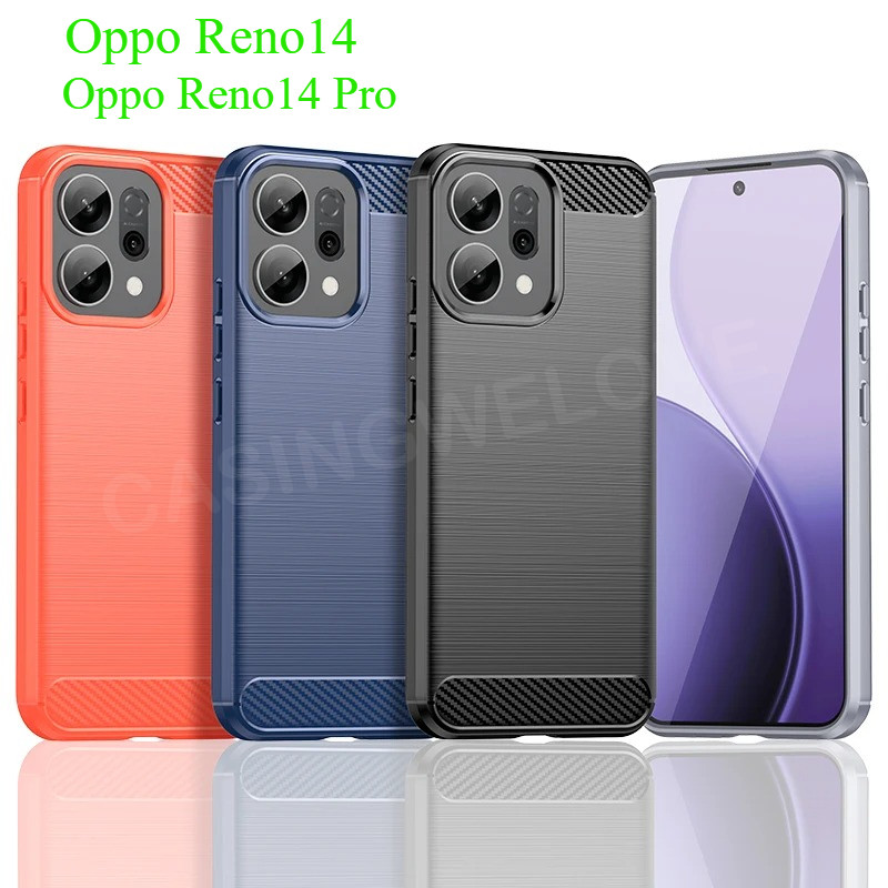 สําหรับOppo Reno14 Reno 14 14 Pro 14F Reno 13 Pro Reno15 Pro Max 5G 4G Olidสีผิวรู้สึกคาร์บอนไฟเบอร์เคสโทรศัพท์ปลอกTPUซิลิโคนอ่อนนุ่มกันกระแทกฝาหลัง