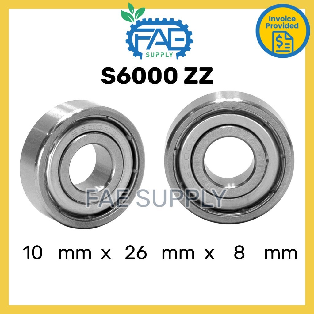 6000ZZ S6000Z แบริ่งสแตนเลส 10*26*8mm