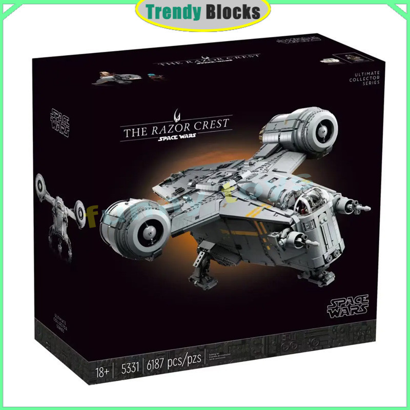 75331 The Razor Crest Building Blocks UCS ชุด Mandalorian ยานอวกาศของเล่นสําหรับชายหญิง