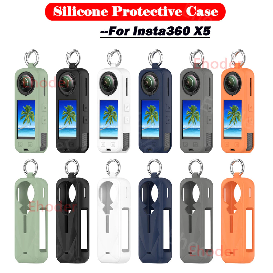ปลอกสําหรับ Insta360 X5 X4 X3 เคสซิลิโคนสําหรับ insta360X5 360X4 360X3 กันกระแทกปกหลังพร้อม Anti-Lost Anti-scratch Protector กล้องอุปกรณ์เสริม