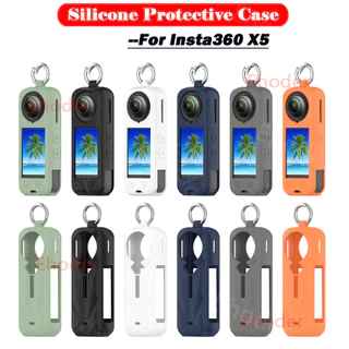 ปลอกสําหรับ Insta360 X5 X4 X3 เคสซิลิโคนสําหรับ insta360X5 360X4 360X3 กันกระแทกปกหลังพร้อม Anti-Lost Anti-scratch Protector กล้องอุปกรณ์เสริม
