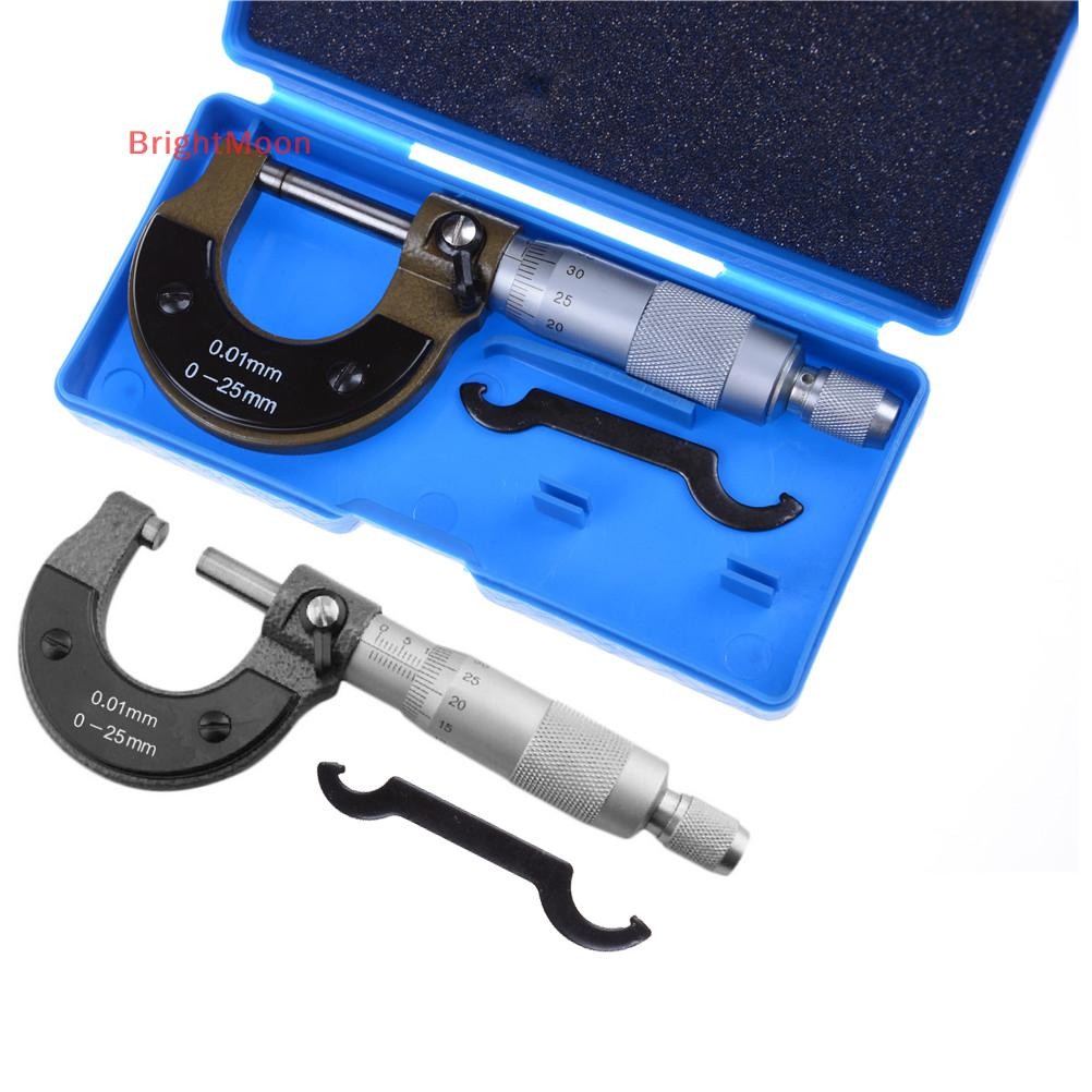 BrightMoon โลหะ 0-25 มม.0.01 มม.วัดด้านนอกเมตริกไมโครมิเตอร์เครื่องมือสําหรับ Mechanist Caliper เครื่องมือ