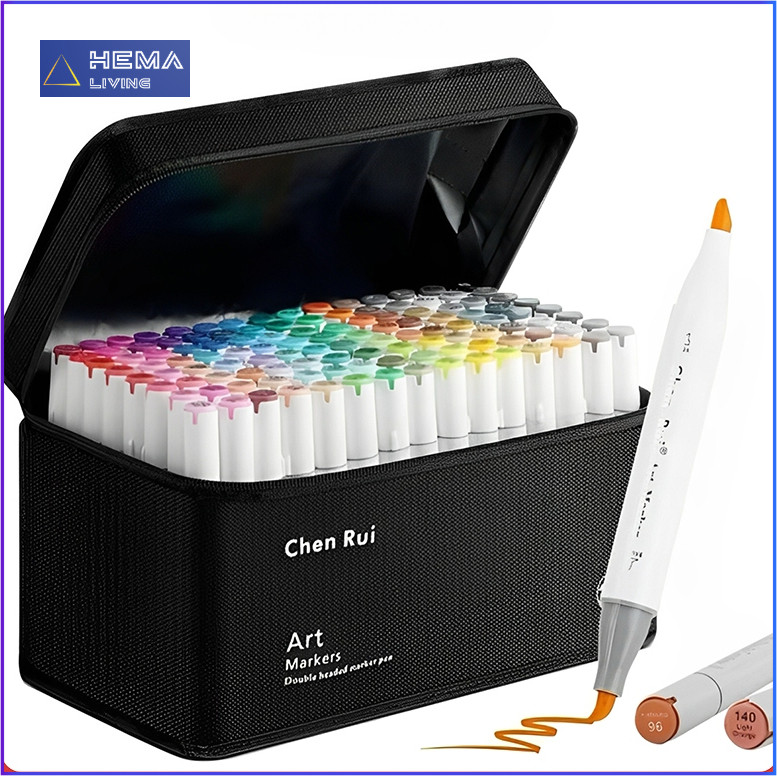 ปากกามาร์กเกอร์ HEMA Professional Chenrui Double Nib(แปรง+กว้าง)