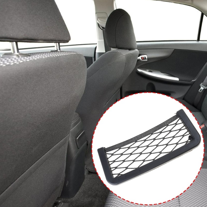 smile* Practical Car Storage Solution พร้อมตาข่ายยืดหยุ่น Family Car Organizers Back Seat Net สําหรั