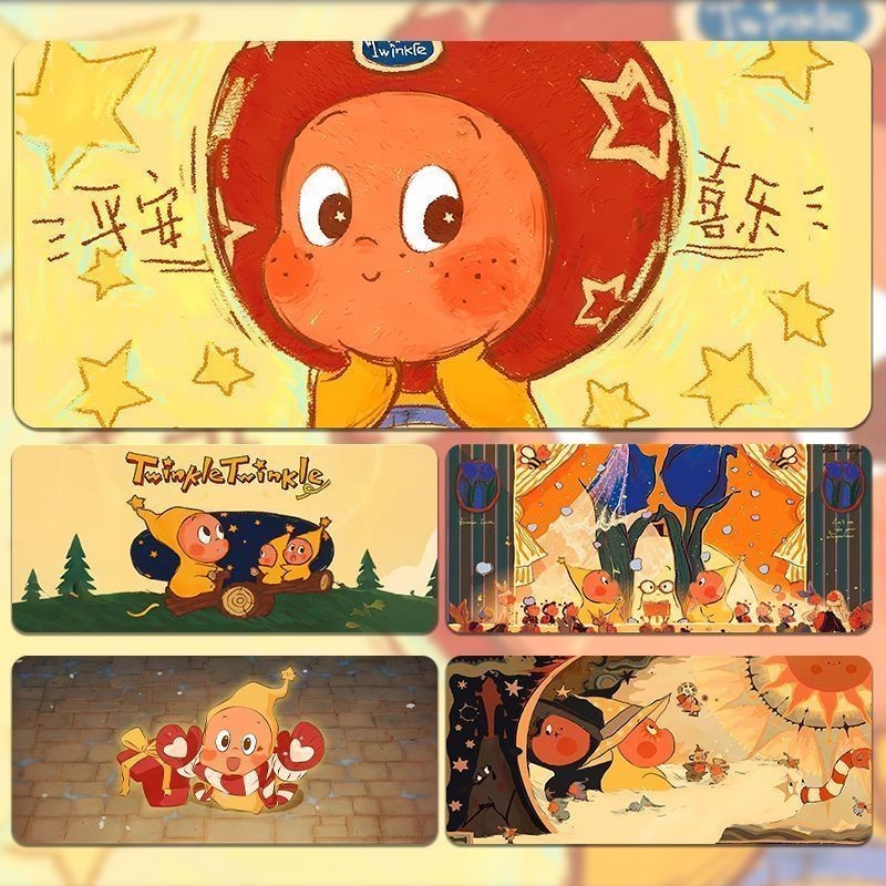 twinkletwinkle แผ่นรองเมาส์อนิเมะ ใหม่การ์ตูนน่ารักหอพักสาวโน๊ตบุ๊คแผ่นตารางล้างทําความสะอาดได้