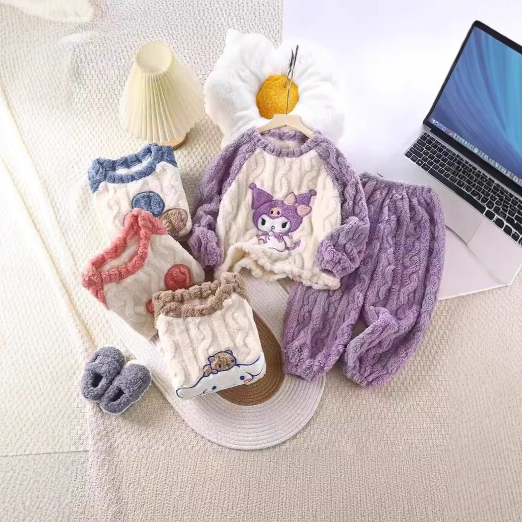 ฤดูใบไม้ร่วงและฤดูหนาว Warm หนา Cloud กํามะหยี่การ์ตูนชุดนอนเด็กเด็กผู้หญิง Boy s Boy s เด็กผู้หญิงเ