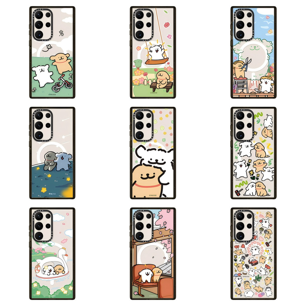 9 รุ่นของ Line Puppies เคสโทรศัพท์ Maltese Impact สําหรับ Samsung Galaxy S22 S23 S24 S25 Plus Ultra +