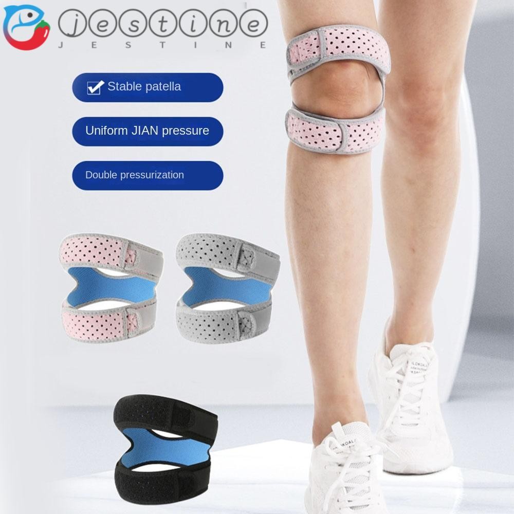 JESTINE Patella อุปกรณ์พยุงเข่า, Patella Protect Kneepad รัดเข่านิรภัย, กีฬา Ware ปรับ Breathable Elastic Tendon Support Strap ฟิตเนสวิ่ง