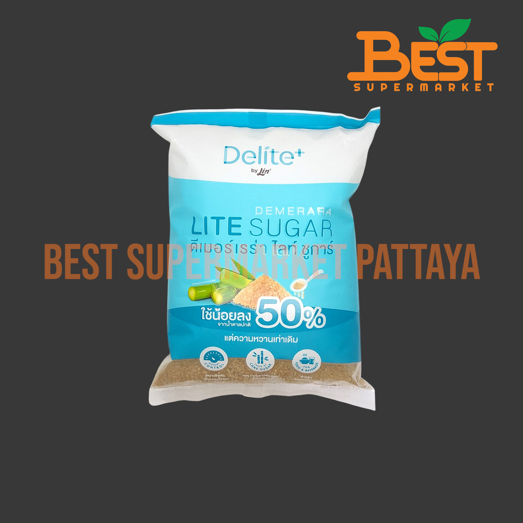 ดีไลท์ พลัส ดีเมอร์เรร่า ไลท์ ชูการ์ 500 กรัม. Delite Plus.Demerara Lite Sugar. 500 g.
