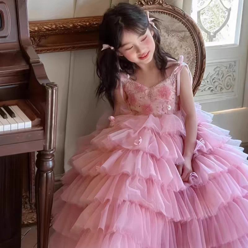 ชุดเจ้าหญิง/ชุดเด็กผู้หญิง/2025 สไตล์ใหม่/ชุดเด็ก/ชุดเค้ก/ชุดสลิงวันเกิดเด็ก